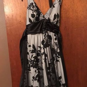 Black/gray floral homecoming dress